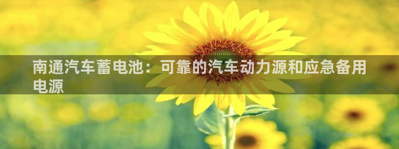 优发国际官网是多少号码：南通汽车蓄电池：可靠的汽车动力源和应急备用
电源